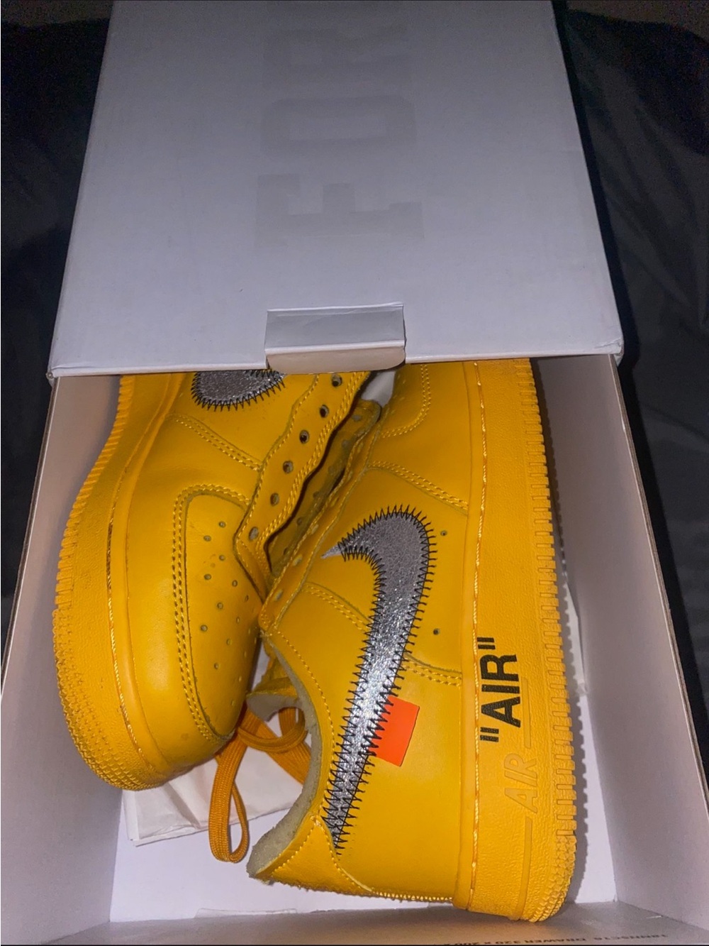 Nike Yellow Textile Sneaker Interior Detail
